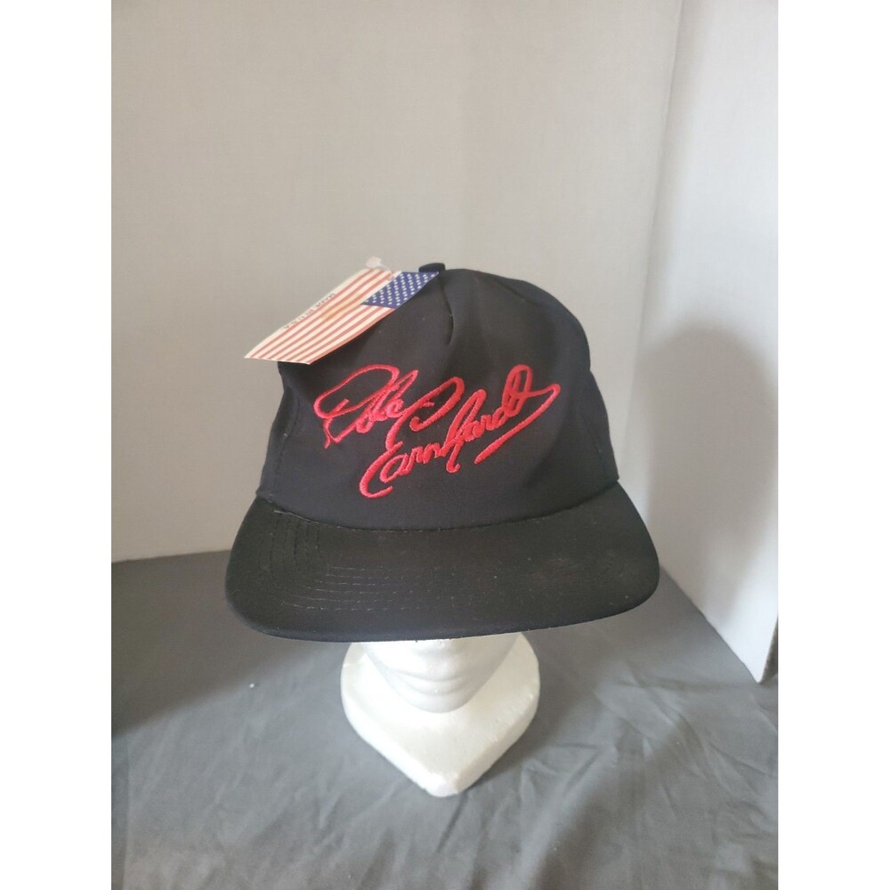 Vintage Dale Earnhardt Hat Cap Snap Back Mens One Size Black NASCAR Racing 90s